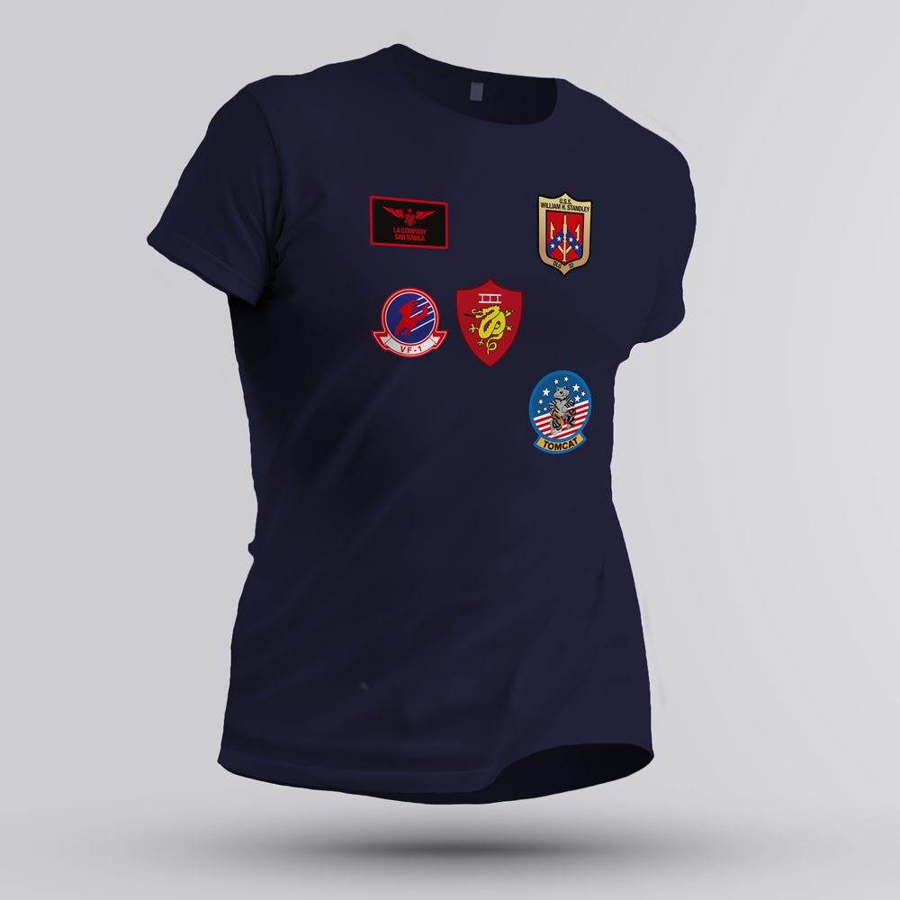 Maglietta TOP GUN patch blu
